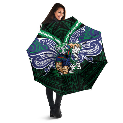 Custom New Zealand Warriors Umbrella Maori Warrior Polynesia Islander Rugby Mascot