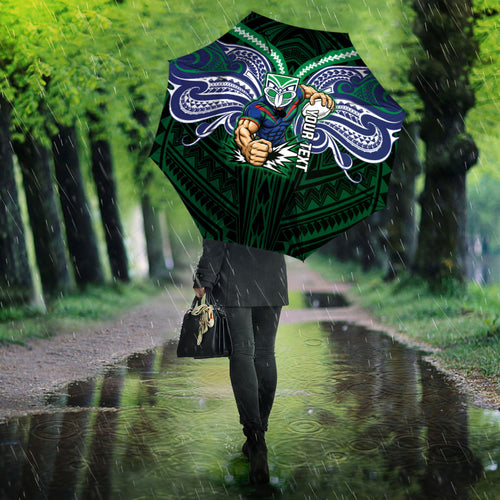 Custom New Zealand Warriors Umbrella Maori Warrior Polynesia Islander Rugby Mascot