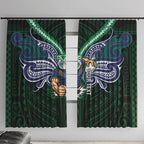 Custom New Zealand Warriors Window Curtain Maori Warrior Polynesia Islander Rugby Mascot