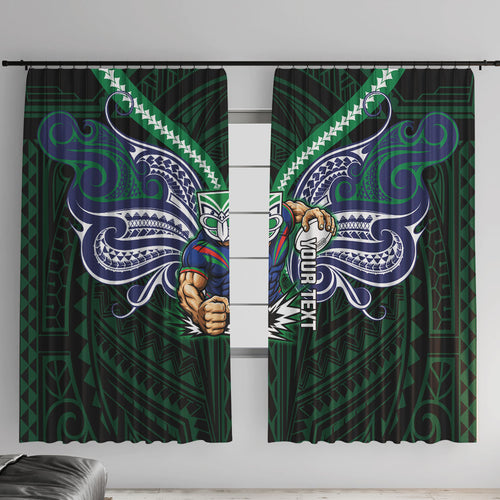 Custom New Zealand Warriors Window Curtain Maori Warrior Polynesia Islander Rugby Mascot