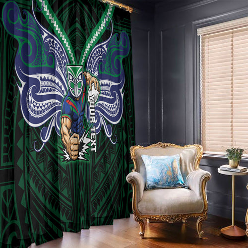 Custom New Zealand Warriors Window Curtain Maori Warrior Polynesia Islander Rugby Mascot