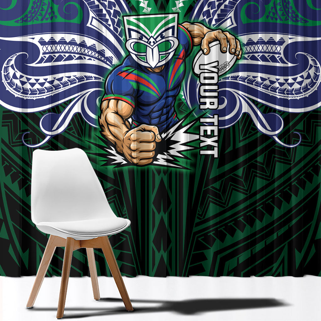 Custom New Zealand Warriors Window Curtain Maori Warrior Polynesia Islander Rugby Mascot