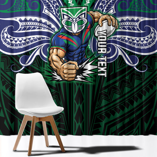 Custom New Zealand Warriors Window Curtain Maori Warrior Polynesia Islander Rugby Mascot