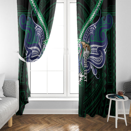 Custom New Zealand Warriors Window Curtain Maori Warrior Polynesia Islander Rugby Mascot