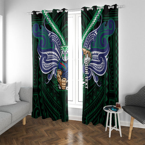Custom New Zealand Warriors Window Curtain Maori Warrior Polynesia Islander Rugby Mascot