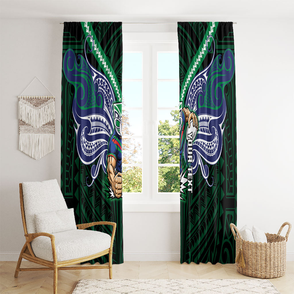 Custom New Zealand Warriors Window Curtain Maori Warrior Polynesia Islander Rugby Mascot