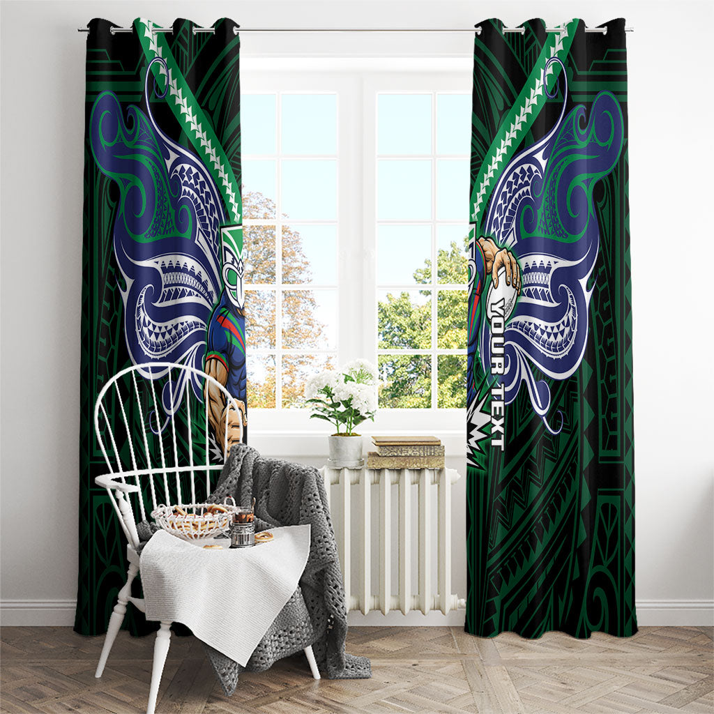 Custom New Zealand Warriors Window Curtain Maori Warrior Polynesia Islander Rugby Mascot