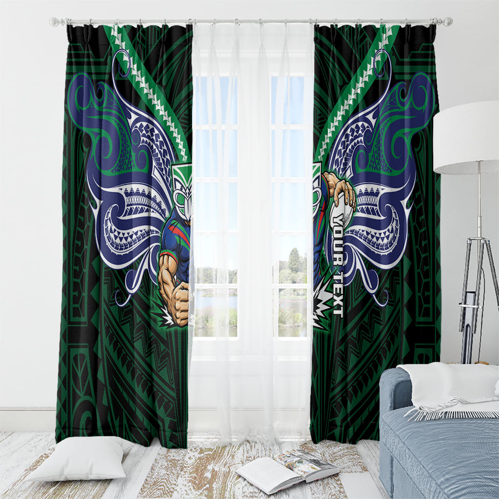 Custom New Zealand Warriors Window Curtain Maori Warrior Polynesia Islander Rugby Mascot
