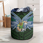 Custom Canberra Raiders Laundry Basket Viking Warrior Polynesia Islander Rugby Mascot