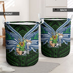 Custom Canberra Raiders Laundry Basket Viking Warrior Polynesia Islander Rugby Mascot