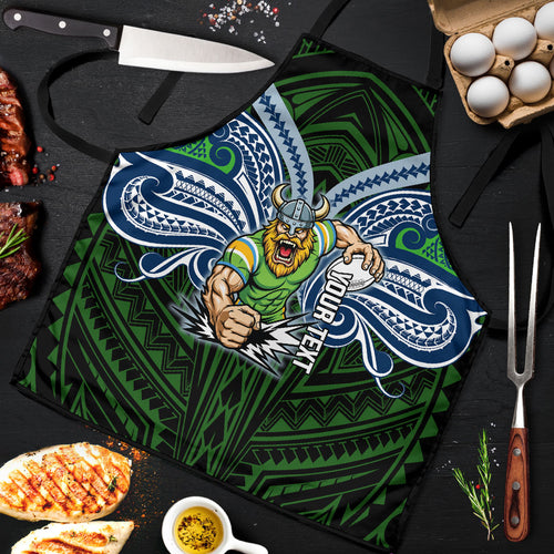 Custom Canberra Raiders Apron Viking Warrior Polynesia Islander Rugby Mascot