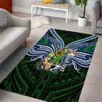Custom Canberra Raiders Area Rug Viking Warrior Polynesia Islander Rugby Mascot