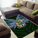 Custom Canberra Raiders Area Rug Viking Warrior Polynesia Islander Rugby Mascot