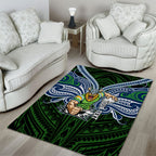 Custom Canberra Raiders Area Rug Viking Warrior Polynesia Islander Rugby Mascot