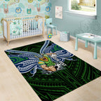 Custom Canberra Raiders Area Rug Viking Warrior Polynesia Islander Rugby Mascot