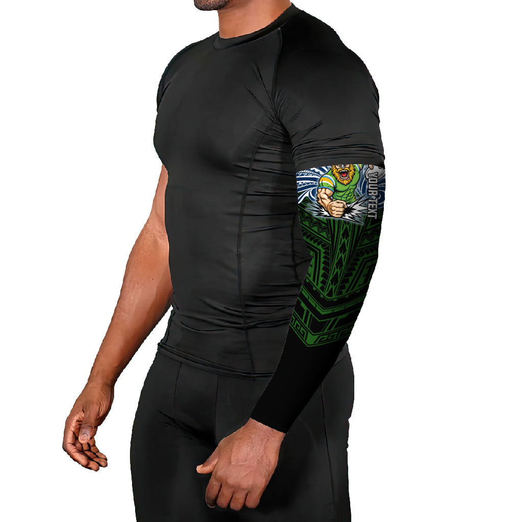 Custom Canberra Raiders Arm Sleeves Viking Warrior Polynesia Islander Rugby Mascot