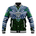 Custom Canberra Raiders Baseball Jacket Viking Warrior Polynesia Islander Rugby Mascot