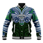 Custom Canberra Raiders Baseball Jacket Viking Warrior Polynesia Islander Rugby Mascot