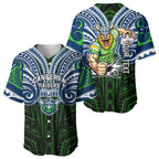 Custom Canberra Raiders Baseball Jersey Viking Warrior Polynesia Islander Rugby Mascot