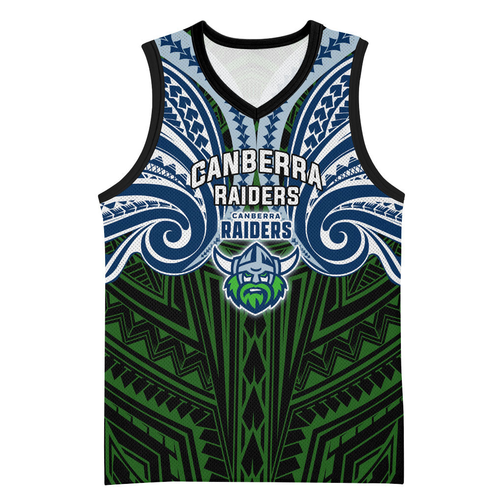 Custom Canberra Raiders Basketball Jersey Viking Warrior Polynesia Islander Rugby Mascot