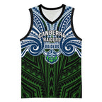 Custom Canberra Raiders Basketball Jersey Viking Warrior Polynesia Islander Rugby Mascot