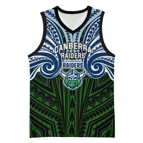 Custom Canberra Raiders Basketball Jersey Viking Warrior Polynesia Islander Rugby Mascot