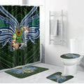 Custom Canberra Raiders Bathroom Set Viking Warrior Polynesia Islander Rugby Mascot