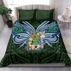 Custom Canberra Raiders Bedding Set Viking Warrior Polynesia Islander Rugby Mascot
