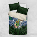 Custom Canberra Raiders Bedding Set Viking Warrior Polynesia Islander Rugby Mascot