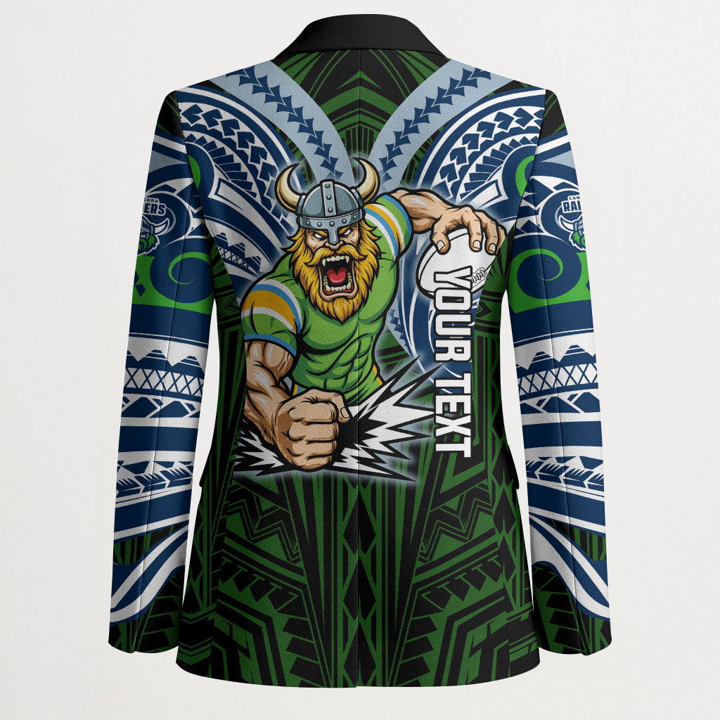 Custom Canberra Raiders Blazer Viking Warrior Polynesia Islander Rugby Mascot
