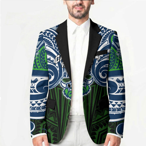 Custom Canberra Raiders Blazer Viking Warrior Polynesia Islander Rugby Mascot