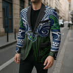 Custom Canberra Raiders Blazer Viking Warrior Polynesia Islander Rugby Mascot