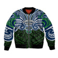 Custom Canberra Raiders Bomber Jacket Viking Warrior Polynesia Islander Rugby Mascot