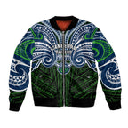 Custom Canberra Raiders Bomber Jacket Viking Warrior Polynesia Islander Rugby Mascot