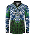 Custom Canberra Raiders Button Sweatshirt Viking Warrior Polynesia Islander Rugby Mascot