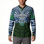 Custom Canberra Raiders Button Sweatshirt Viking Warrior Polynesia Islander Rugby Mascot