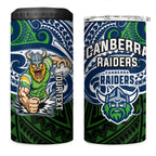 Custom Canberra Raiders 4 in 1 Can Cooler Tumbler Viking Warrior Polynesia Islander Rugby Mascot