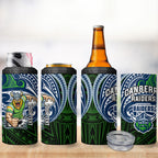 Custom Canberra Raiders 4 in 1 Can Cooler Tumbler Viking Warrior Polynesia Islander Rugby Mascot