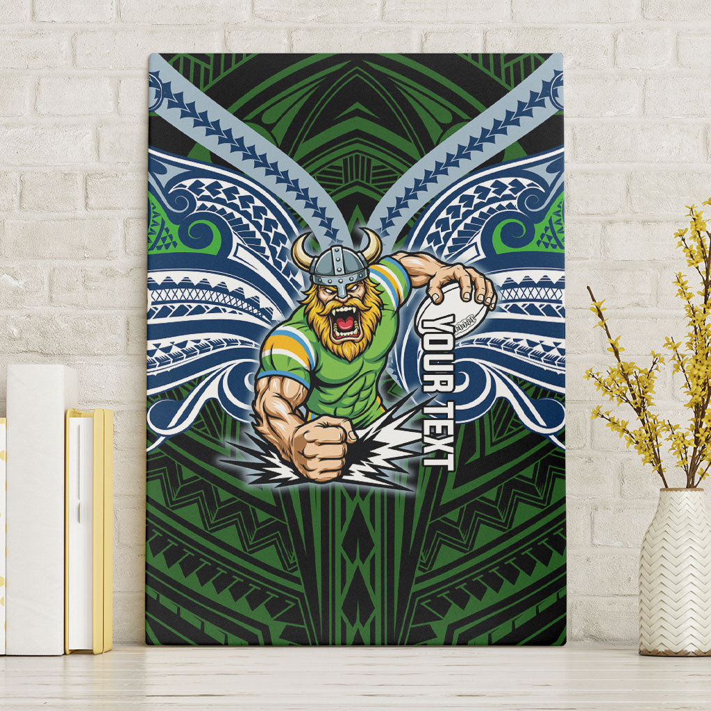 Custom Canberra Raiders Canvas Wall Art Viking Warrior Polynesia Islander Rugby Mascot