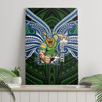 Custom Canberra Raiders Canvas Wall Art Viking Warrior Polynesia Islander Rugby Mascot