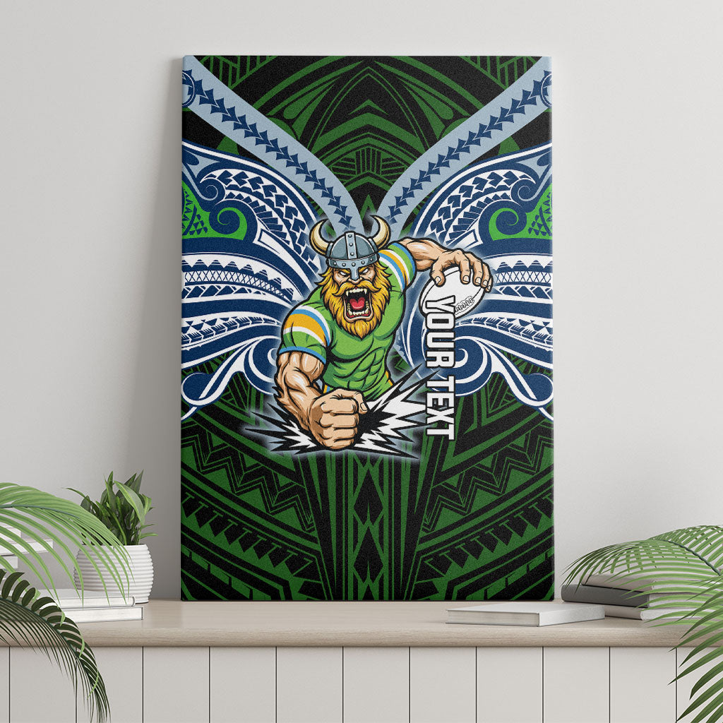 Custom Canberra Raiders Canvas Wall Art Viking Warrior Polynesia Islander Rugby Mascot