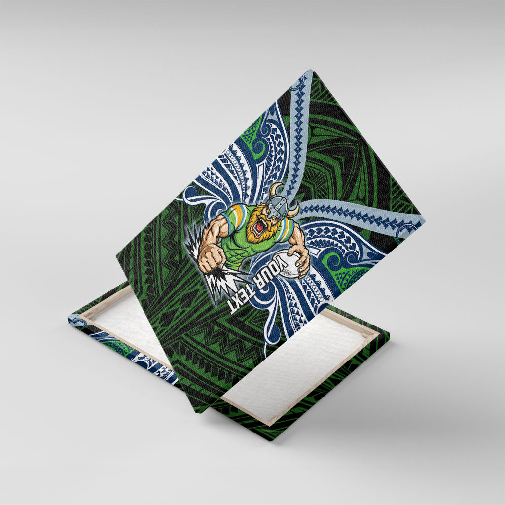 Custom Canberra Raiders Canvas Wall Art Viking Warrior Polynesia Islander Rugby Mascot