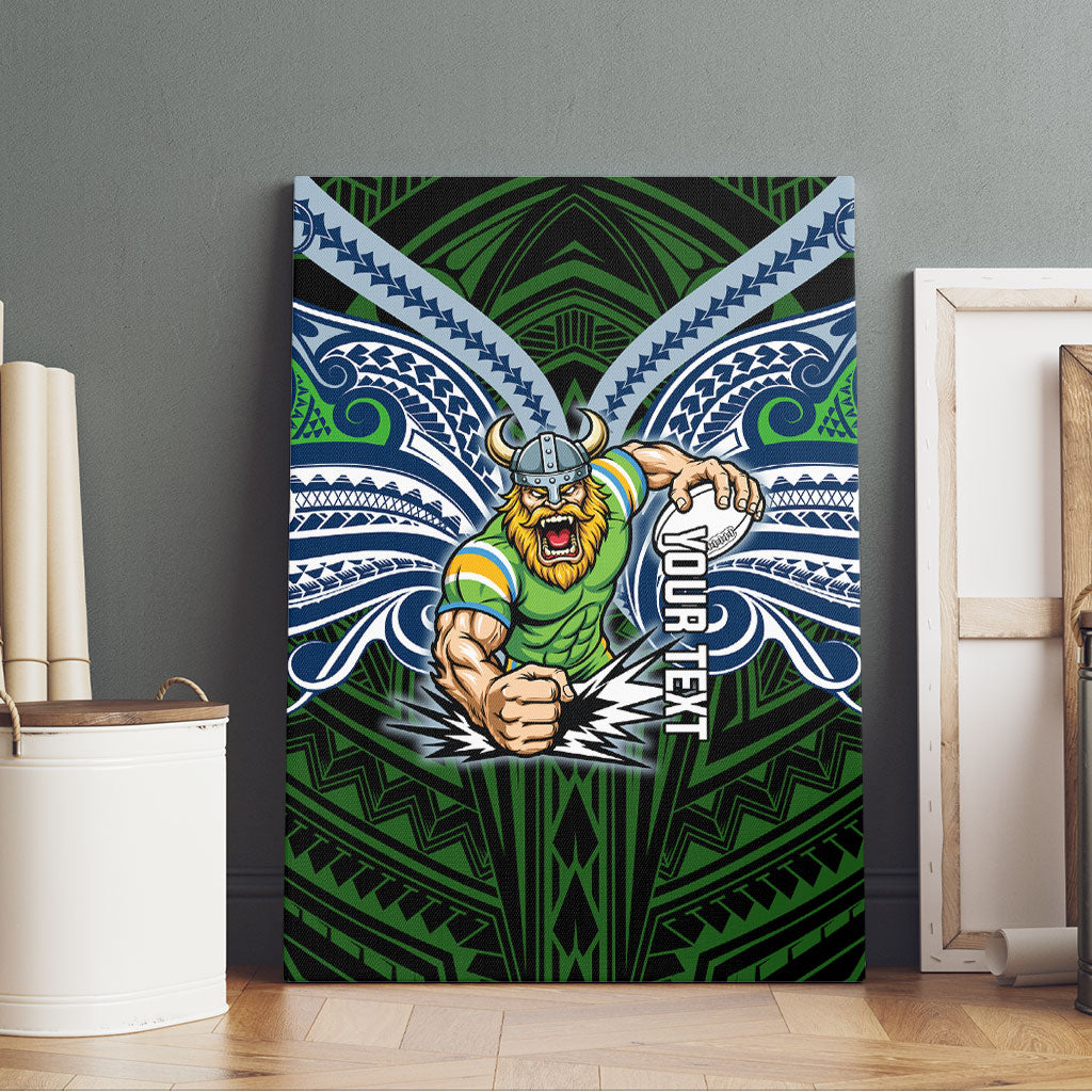 Custom Canberra Raiders Canvas Wall Art Viking Warrior Polynesia Islander Rugby Mascot