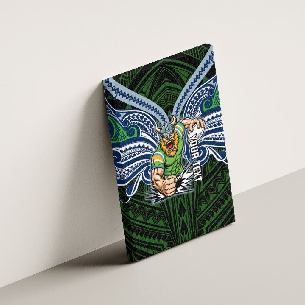 Custom Canberra Raiders Canvas Wall Art Viking Warrior Polynesia Islander Rugby Mascot