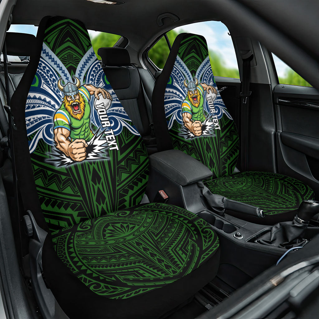 Custom Canberra Raiders Car Seat Cover Viking Warrior Polynesia Islander Rugby Mascot