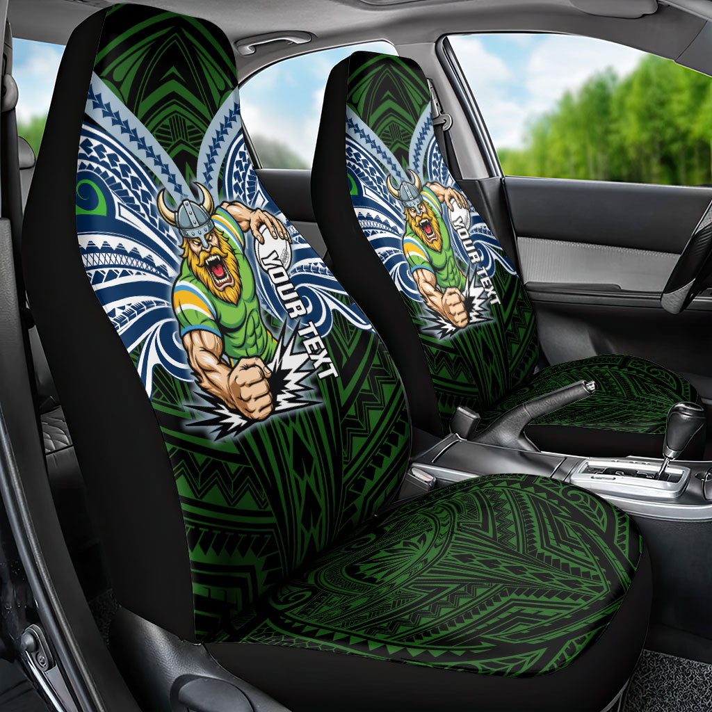 Custom Canberra Raiders Car Seat Cover Viking Warrior Polynesia Islander Rugby Mascot