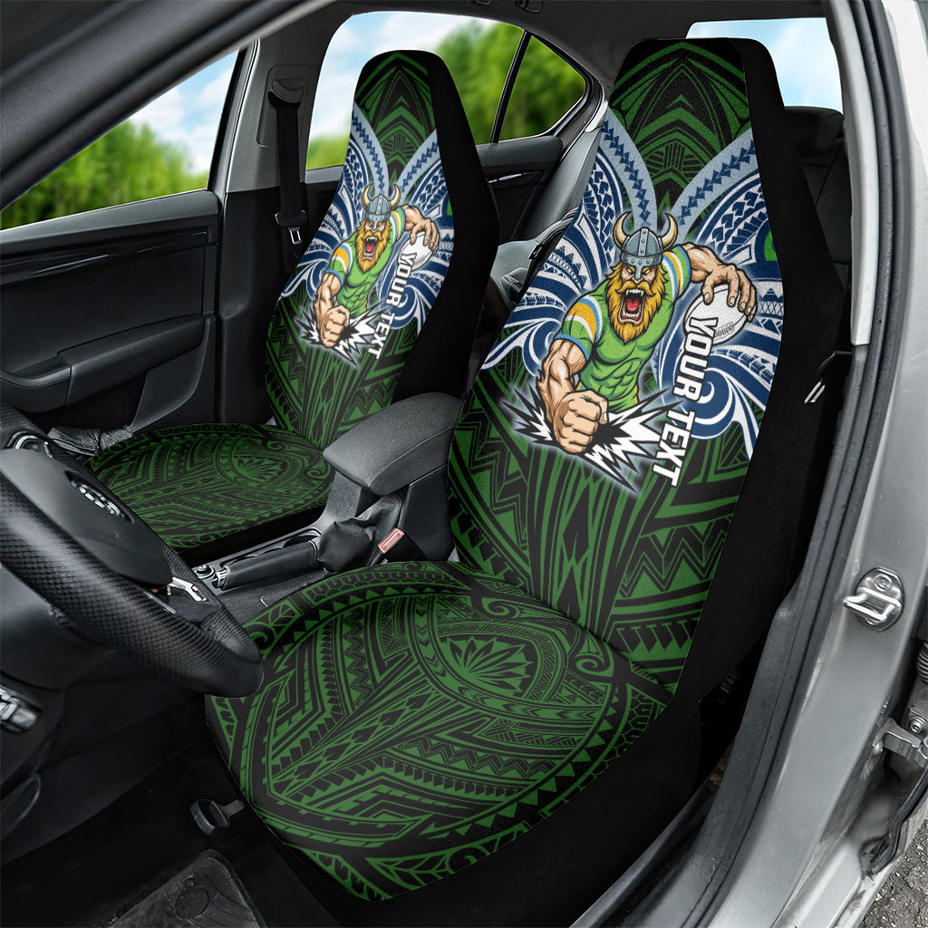 Custom Canberra Raiders Car Seat Cover Viking Warrior Polynesia Islander Rugby Mascot