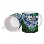 Custom Canberra Raiders Ceramic Mug Viking Warrior Polynesia Islander Rugby Mascot
