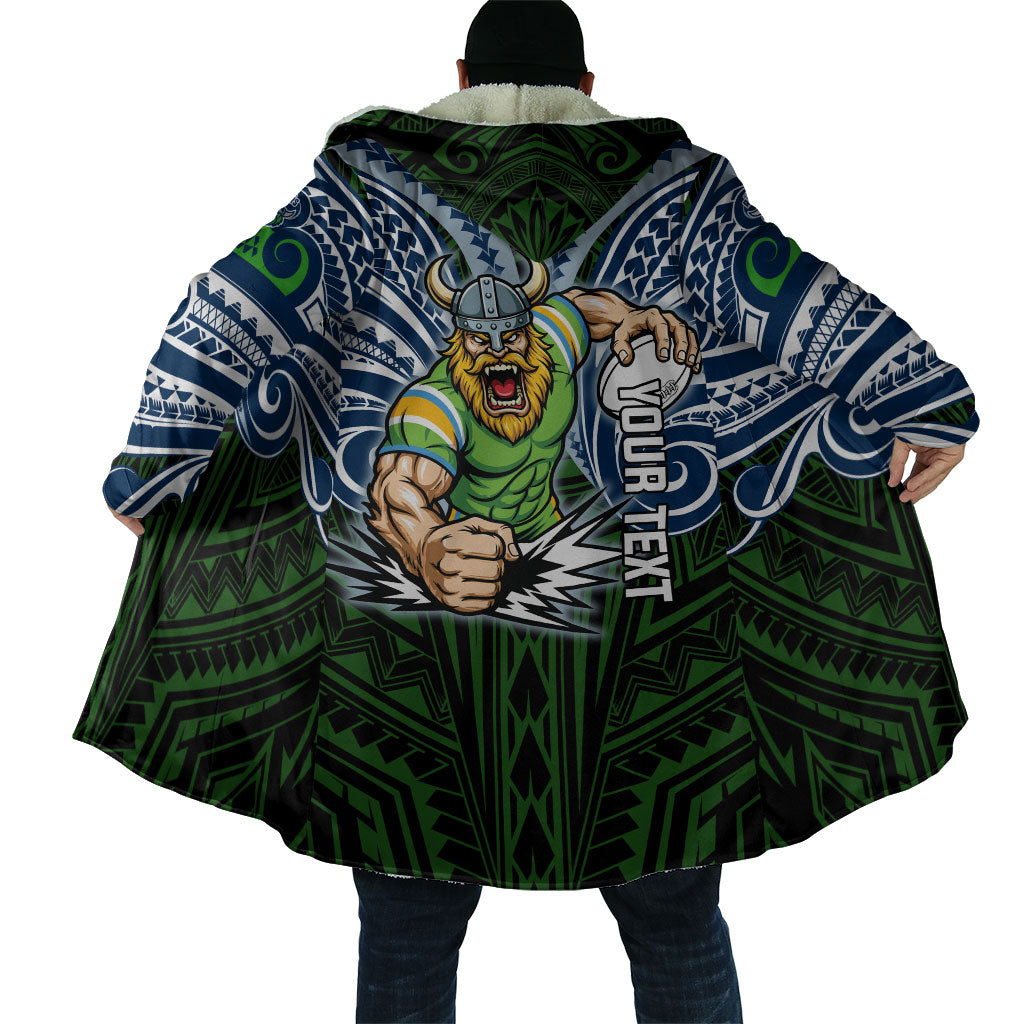 Custom Canberra Raiders Cloak Viking Warrior Polynesia Islander Rugby Mascot