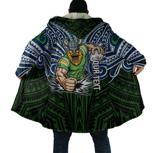 Custom Canberra Raiders Cloak Viking Warrior Polynesia Islander Rugby Mascot